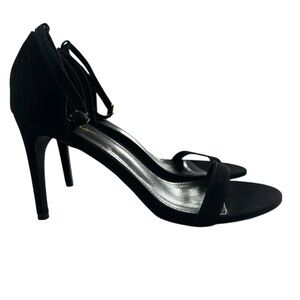 Lulus Stiletto Heels Black Faux Suede Size 9